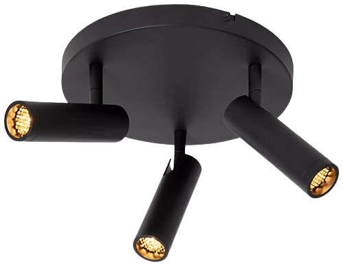 Plafón aluminio negro Ø25x23 cm 3 luces GU10 (MR11) - LUPL0110
