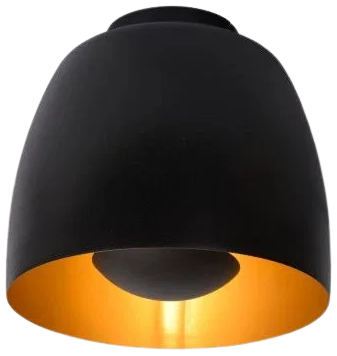 Plafón metal negro oro Ø 24x21,7 cm E27 - LUPL0065