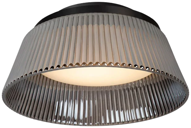 Plafón metal negro vidrio ahumado Ø35x16 cm 17,6W LED - LUPL0112