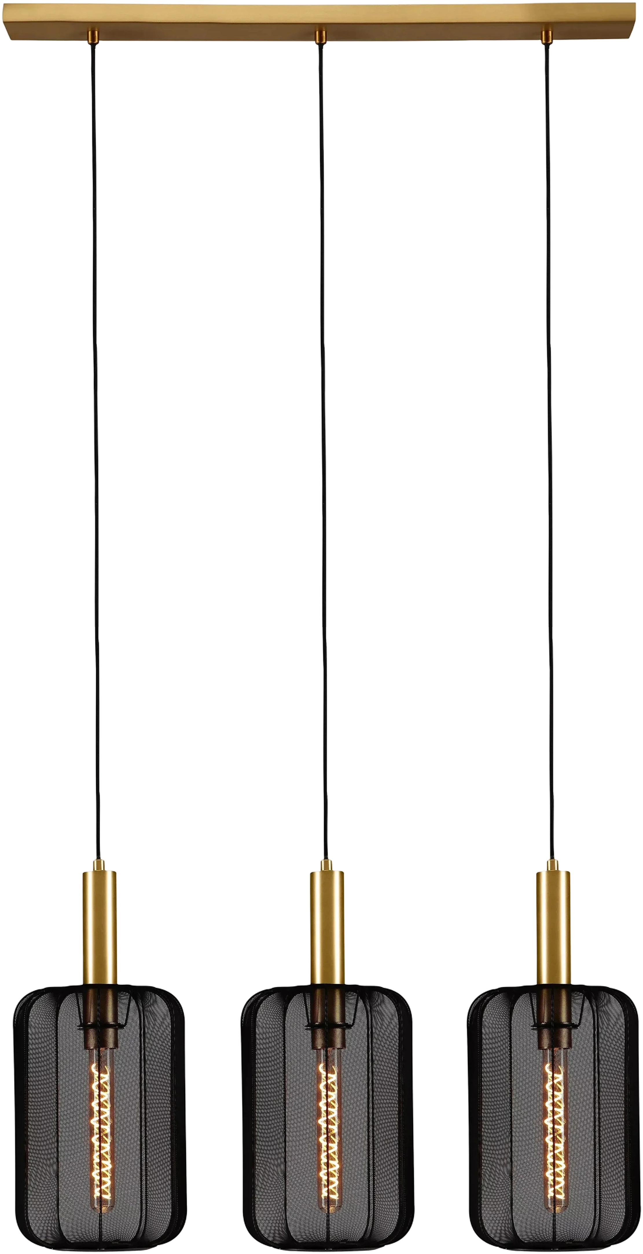 Lámpara colgante triple Sara - Black & Bronze