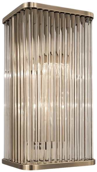 Aplique metal bronce vidrio estriado 16x10x30 cm E27 - LGAP0143
