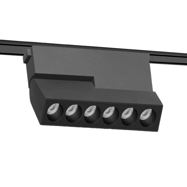 Foco abatible aluminio negro para riel magnetico SLIM 11,5cm LED 10W TUYA - ARFO0074