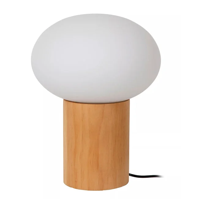 Lámpara de mesa madera vidrio opal Ø20 cm G9 - LULS0205