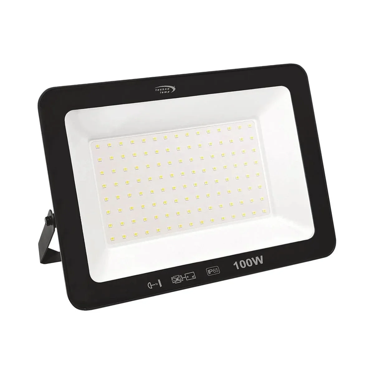 Proyector de área aluminio vidrio negro exterior IP65 26x19 cm LED 100W - MUFO0142