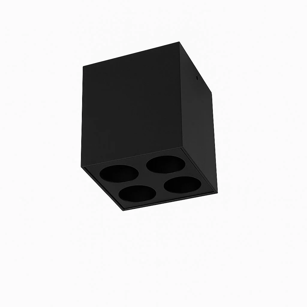 Plafón aluminio negro dimeable 6,6x8,3 cm 8W LED - VKPL0006