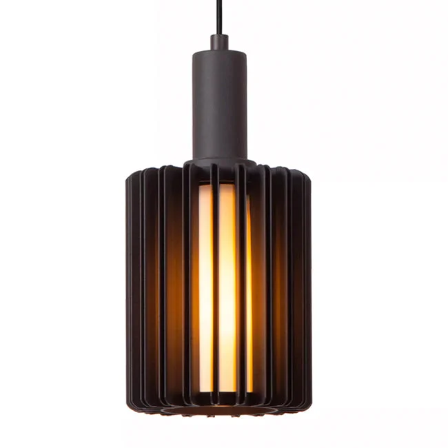 Lámpara colgante aluminio negro Ø15 cm E27 - LULC0328
