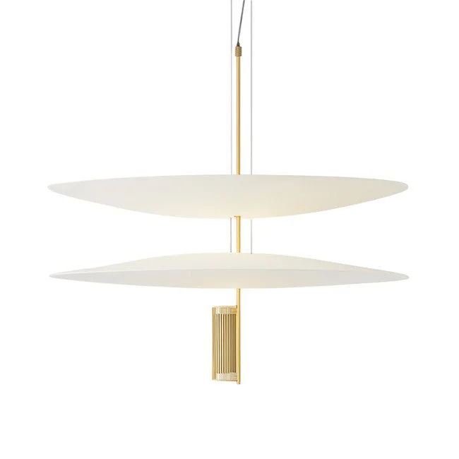 Lámpara colgante metal oro acrílico blanco Ø68cm 2 luces 5W LED - RILC0022
