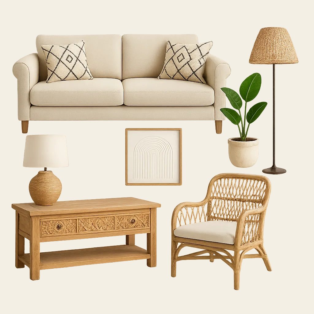 Selección de muebles de estilo bohemio