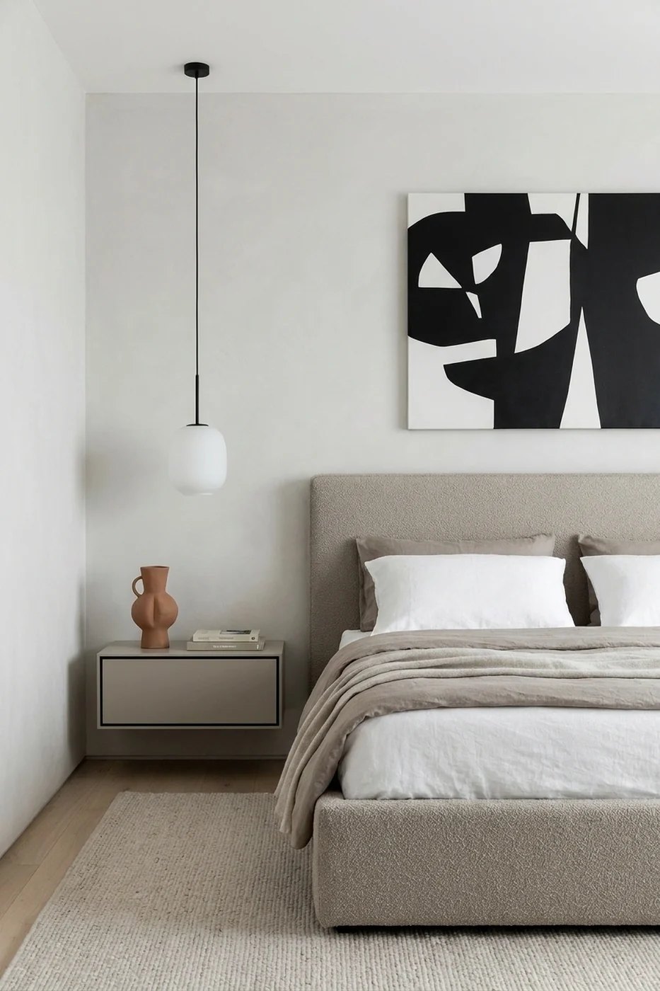 Dormitorio decorado en estilo contemporáneo