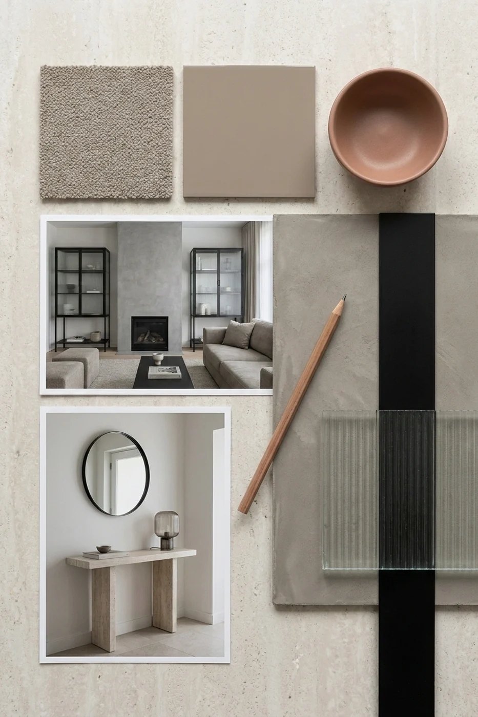 Texturas y materiales típicos del estilo contemporáneo