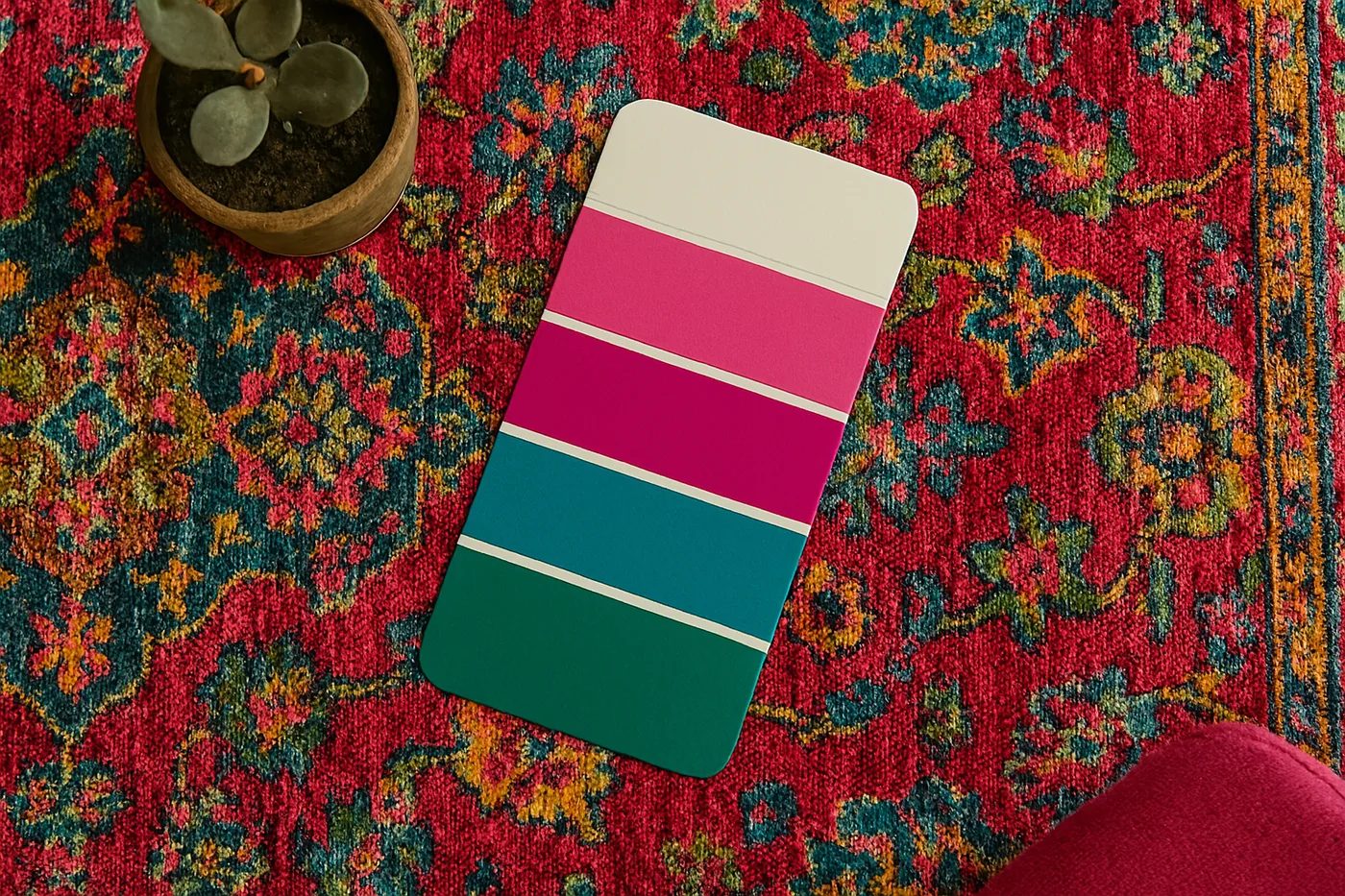 Muestrario con la paleta de colores del estilo ecléctico