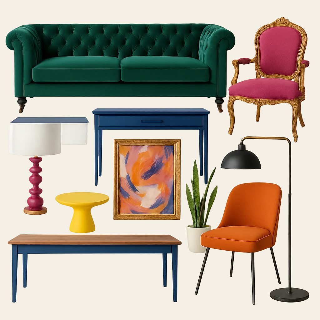 Selección de muebles de estilo ecléctico