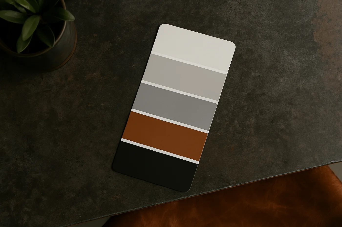 Muestrario con la paleta de colores del estilo industrial