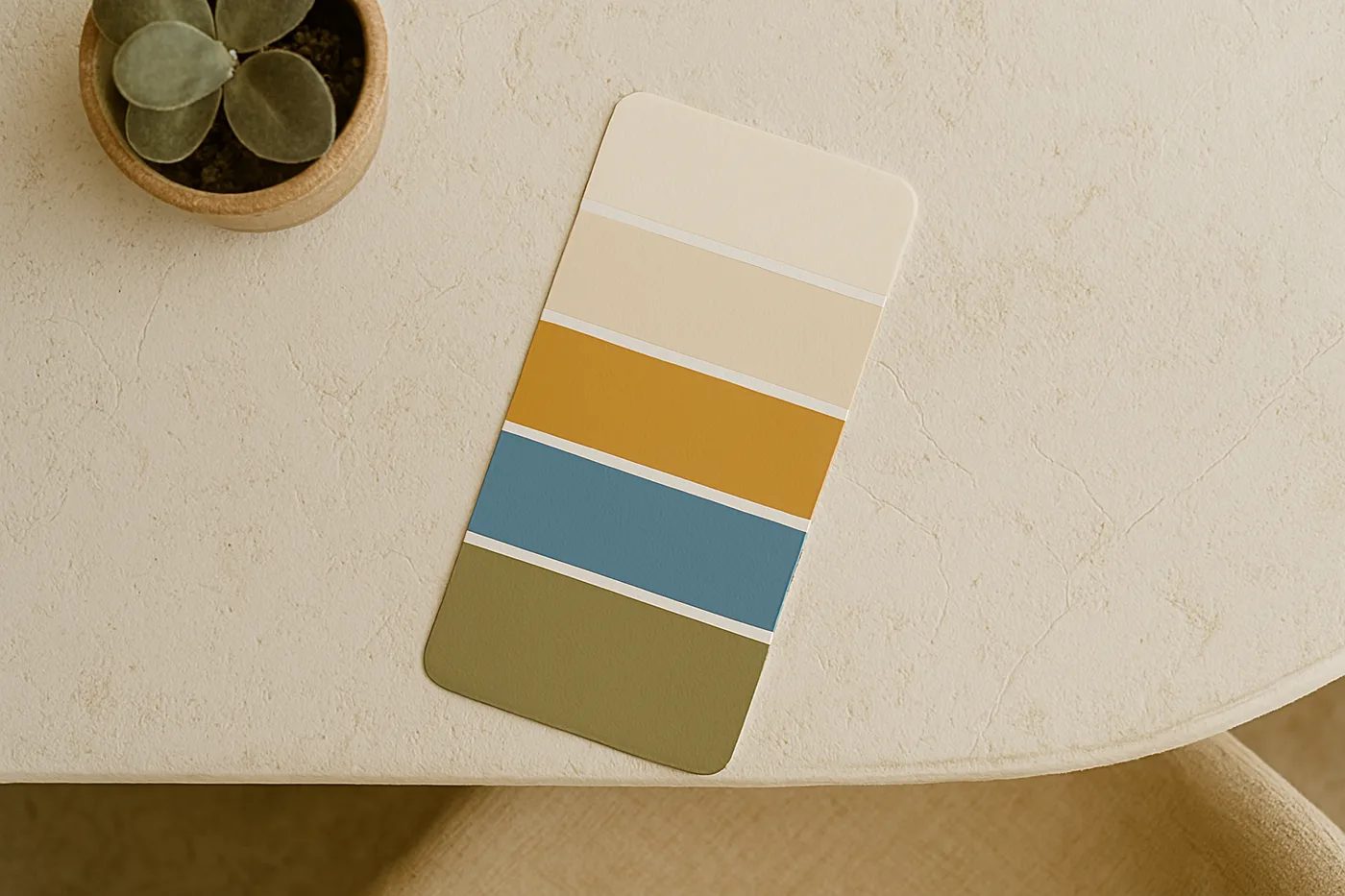 Muestrario con la paleta de colores del estilo mediterráneo