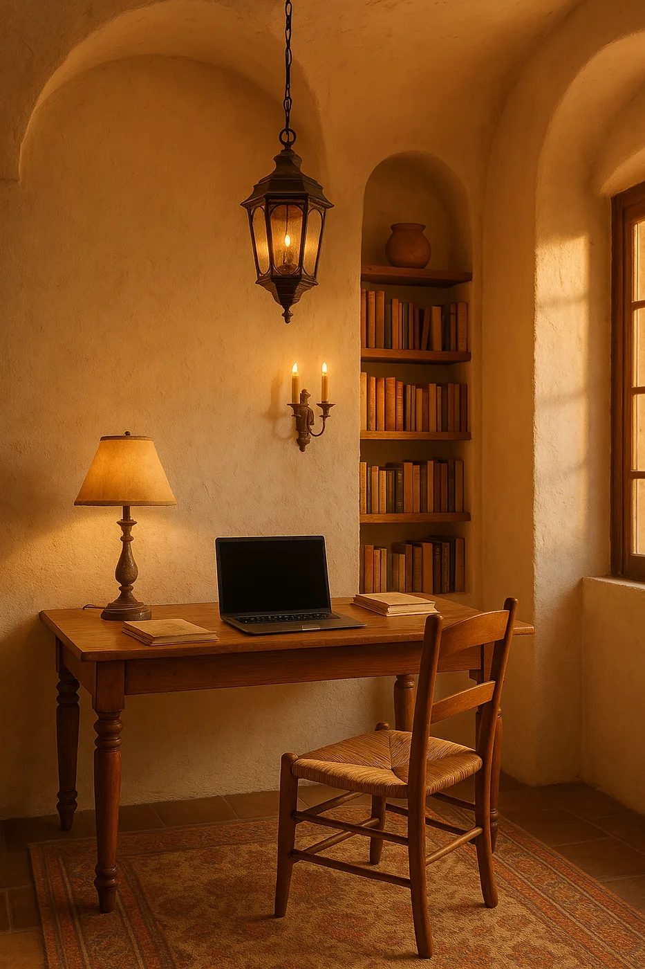Ambiente con iluminación de estilo mediterráneo