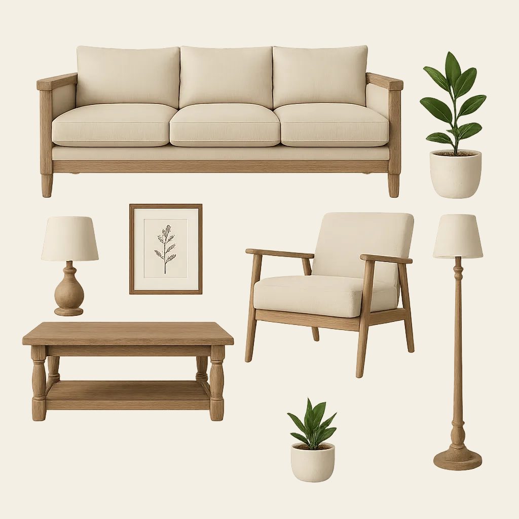 Selección de muebles de estilo rústico