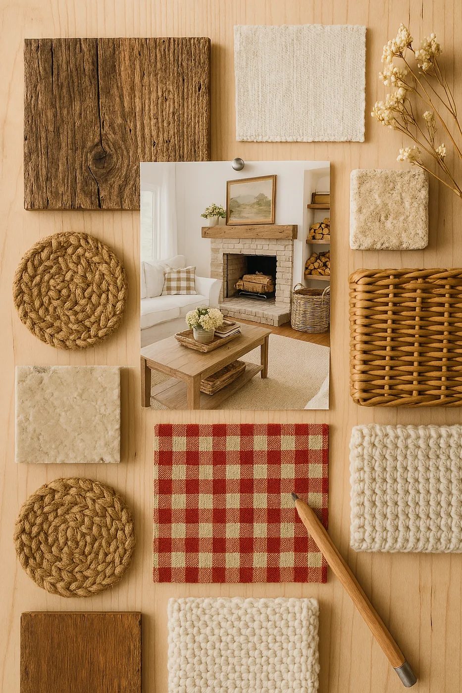 Texturas y materiales típicos del estilo rústico