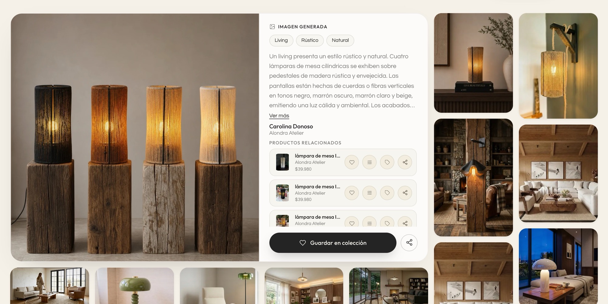 Ficha de una inspiración en Kouzee: etiquetas de espacio y estilo, descripción, autor y lista de productos relacionados con precio